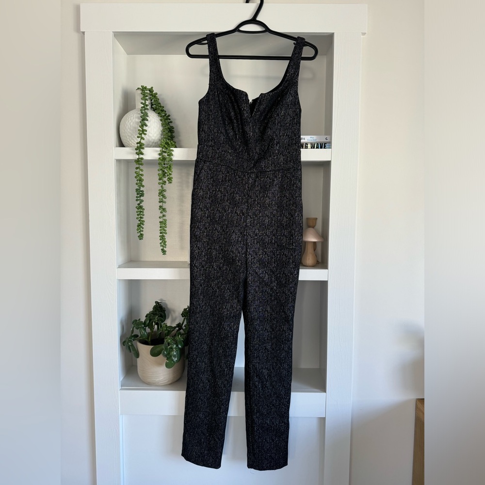 Le Chateau Silver Black Sweetheart Jumpsuit